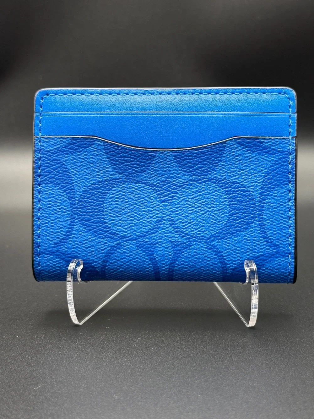Coach Blue Signature Card Case Wallet